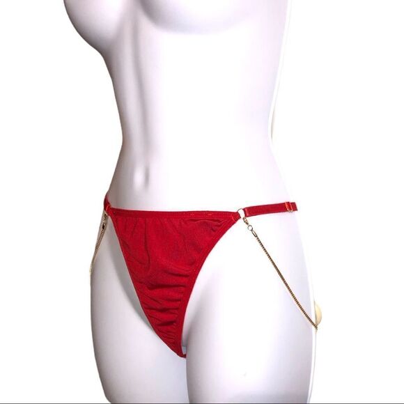 New. Sexy red panties with gold chains both sides - Picture 3 of 4